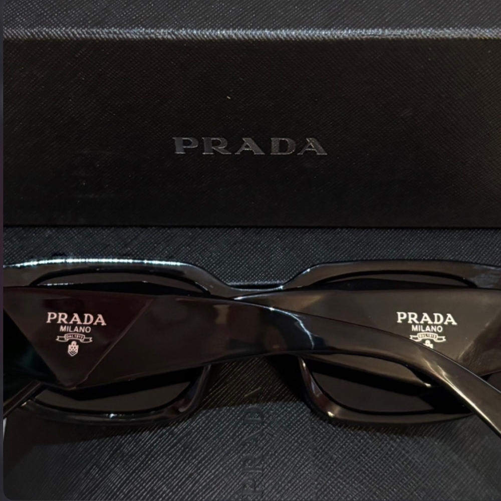 Prada Black Rectangular Sunglasses - Prada - image 2